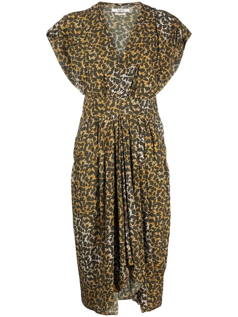 MARANT ÉTOILE Almeya abstract-print midi dress - Yellow - zdjęcie produktu nr 1