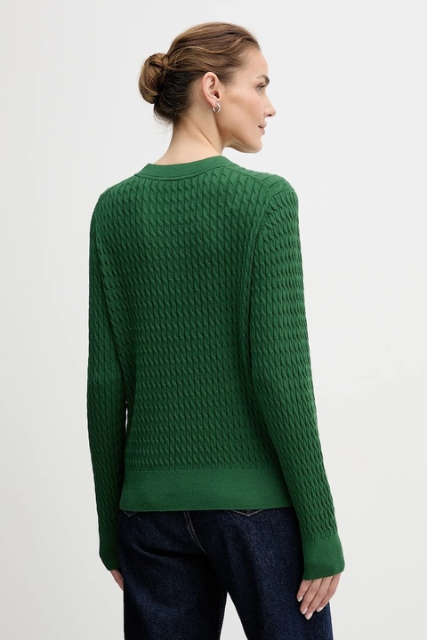 Tommy Hilfiger sweter bawełniany kolor zielony lekki WW0WW44993 - zdjęcie produktu nr 2