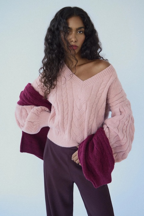 Answear.LAB sweter z wełną damski kolor różowy ciepły - zdjęcie produktu nr 1