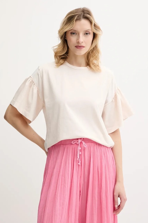 Pinko t-shirt damski kolor beżowy 104965 A2HX - zdjęcie produktu nr 1