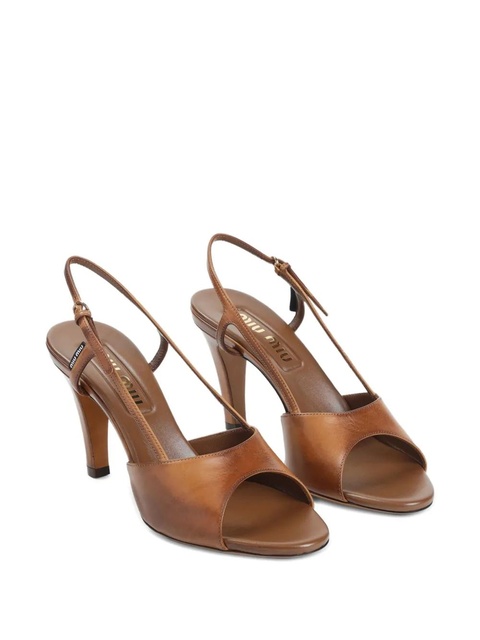 Miu Miu 85mm slingback heeled sandals - Brown - zdjęcie produktu nr 2