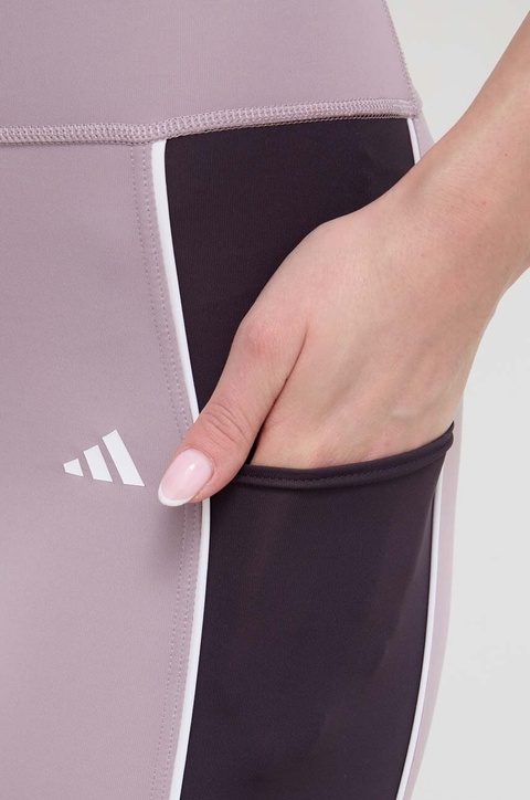 adidas Performance legginsy treningowe Optime kolor fioletowy wzorzyste IN5888 - zdjęcie produktu nr 2