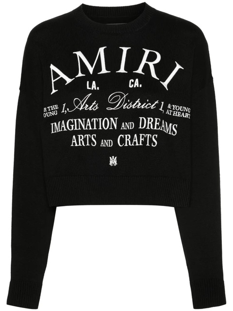 AMIRI logo-embroidered cotton jumper - Black - zdjęcie produktu nr 1