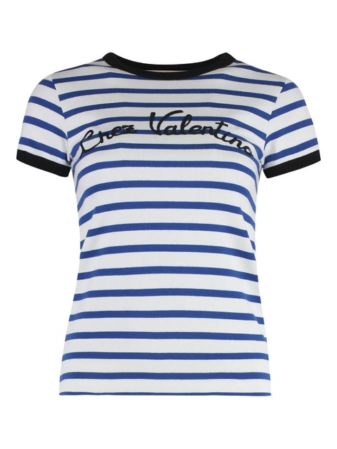 Valentino Garavani striped jersey T-shirt - Blue - zdjęcie produktu nr 1