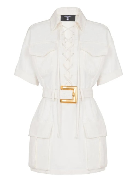 Balmain canvas mini dress - White - zdjęcie produktu nr 1