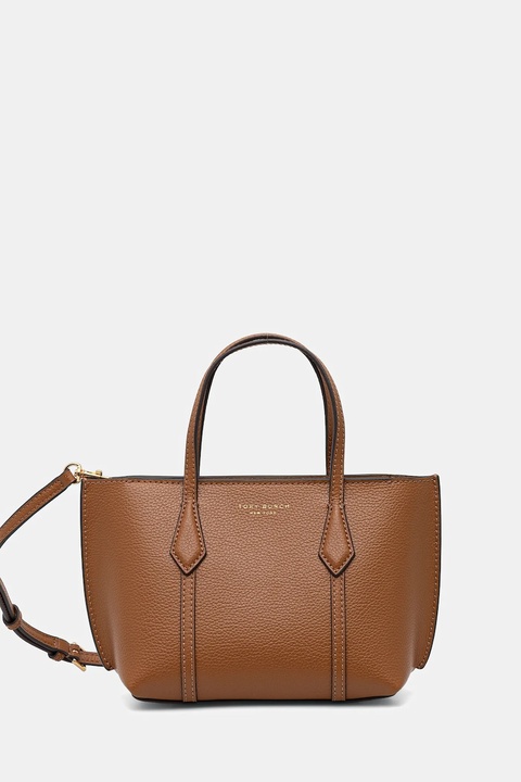 Tory Burch torebka skórzana Perry Mini Tote kolor brązowy 177404.200 - zdjęcie produktu nr 1