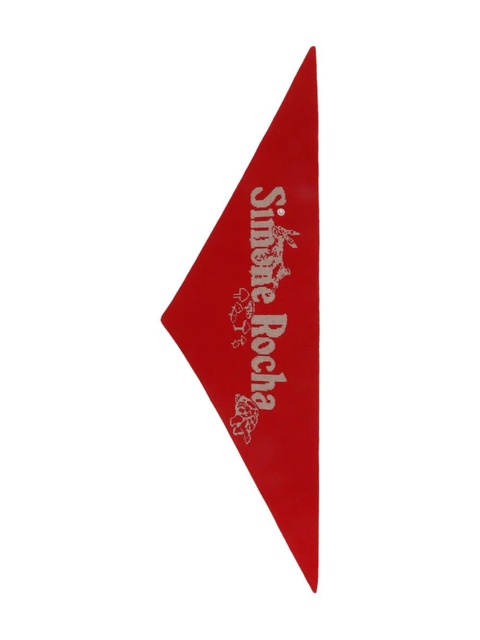 Simone Rocha logo-jacquard scarf - Red - zdjęcie produktu nr 1
