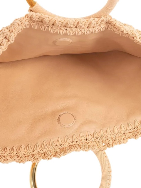 Chloé small Bracelet Paravent crochet ring-handle tote bag - Neutrals - zdjęcie produktu nr 2