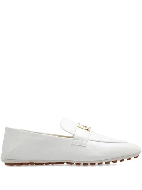 FENDI Baguette logo-plaque leather loafers - White - zdjęcie produktu nr 1