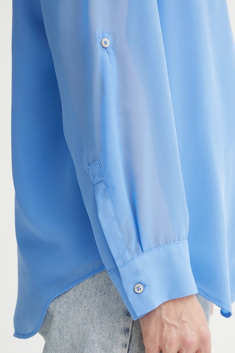 Calvin Klein koszula damska kolor niebieski relaxed z kołnierzykiem klasycznym LV044B902G - zdjęcie produktu nr 2