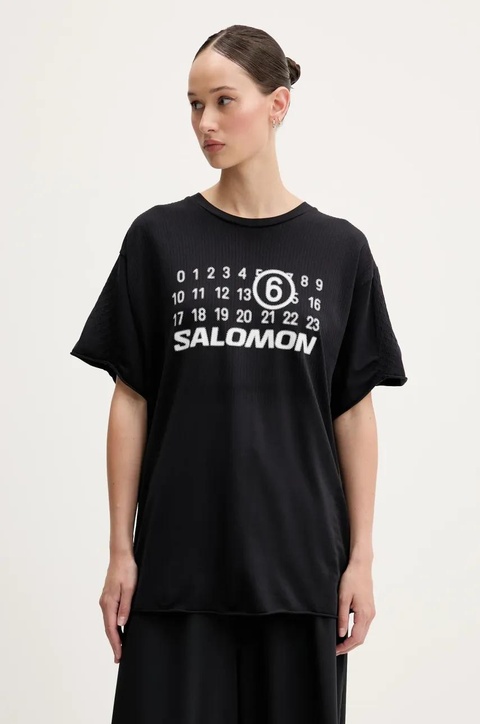 MM6 Maison Margiela x Salomon t-shirt damski kolor czarny S52GC0345.M20101 - zdjęcie produktu nr 1