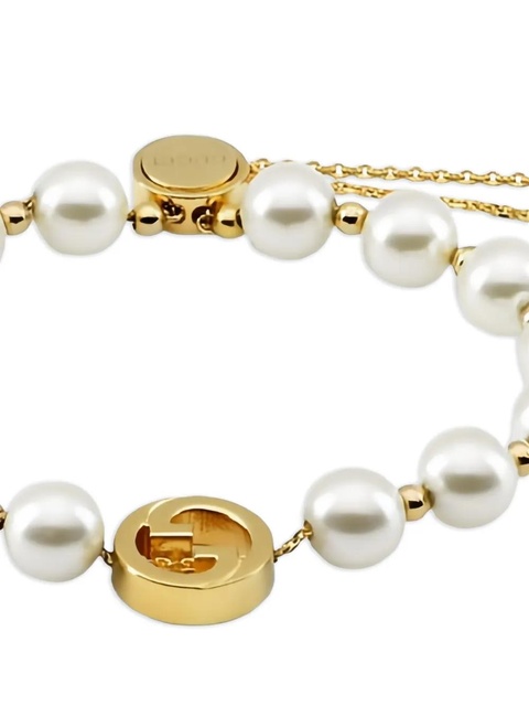 Gucci pearl gold-tone logo bracelet - White - zdjęcie produktu nr 1