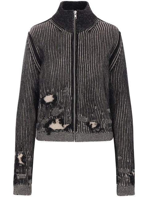 MM6 Maison Margiela distressed effect cardigan - Black - zdjęcie produktu nr 1