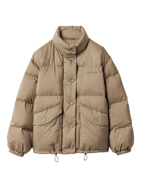 Miu Miu ring-collar padded jacket - Neutrals - zdjęcie produktu nr 1