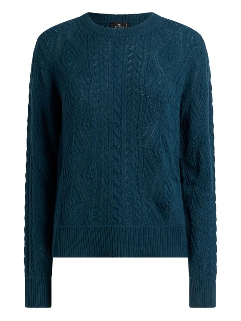 ETRO cable-knit wool sweater - Blue - zdjęcie produktu nr 2