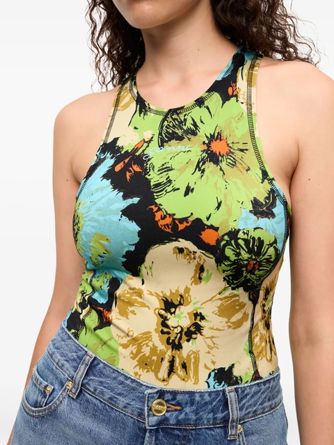 GANNI floral-print bodysuit - Blue - zdjęcie produktu nr 2