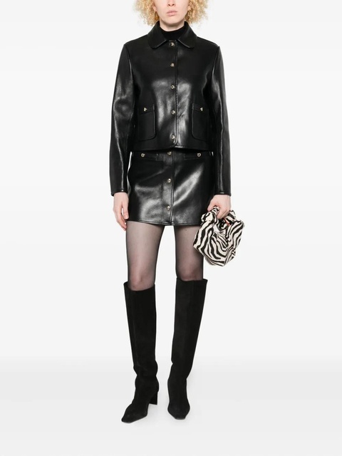 Maje button-fastening leather skirt - Black - zdjęcie produktu nr 2