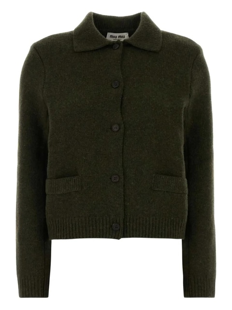 Miu Miu collared pocket cardigan - Green - zdjęcie produktu nr 1