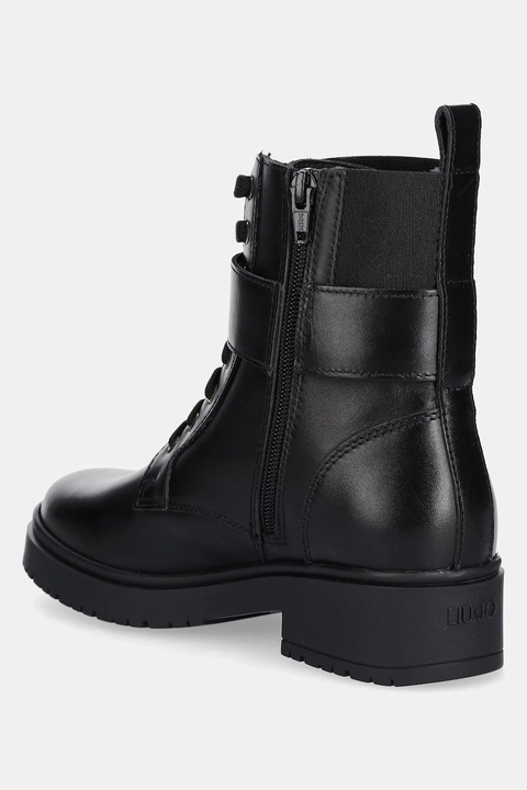 Liu Jo botki skórzane NEW NANCY ECO 2-1 damskie kolor czarny na płaskim obcasie SA5201PX24122222 - zdjęcie produktu nr 2