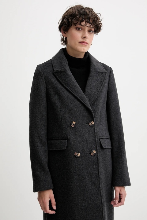 Pepe Jeans płaszcz z dodatkiem wełny kolor szary PL4024361 - zdjęcie produktu nr 2