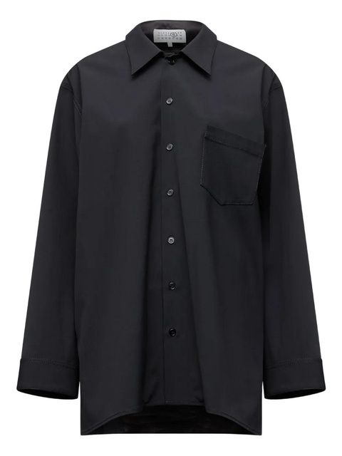 MM6 Maison Margiela long-sleeve shirt dress - Black - zdjęcie produktu nr 2