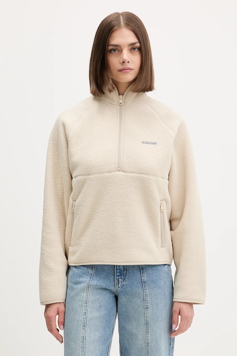 Guess Jeans bluza polarowa damska kolor beżowy gładka W5BQ18 K1042 - zdjęcie produktu nr 1