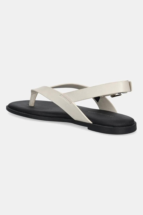 Tommy Hilfiger sandały skórzane COLOR BLOCK THONG FLAT SANDAL damskie kolor beżowy FW0FW08883 - zdjęcie produktu nr 2