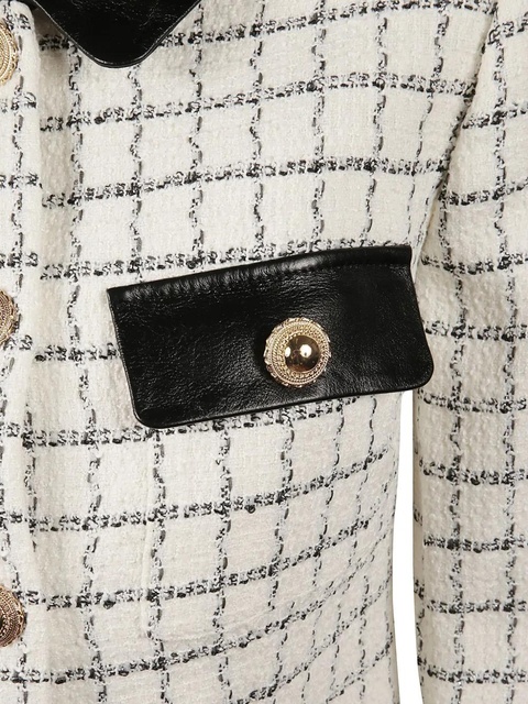 Self-Portrait bouclé long-sleeves mini dress - Neutrals - zdjęcie produktu nr 2