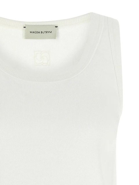 Magda Butrym ribbed crochet-trimmed top - White - zdjęcie produktu nr 2
