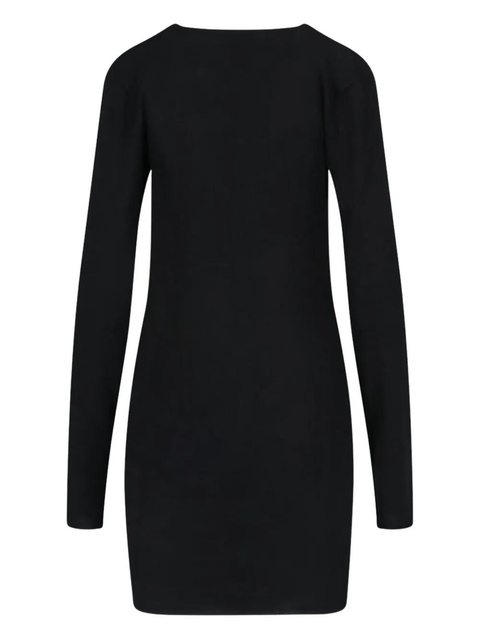 The Attico asymmetric V-neck mini dress - Black - zdjęcie produktu nr 2