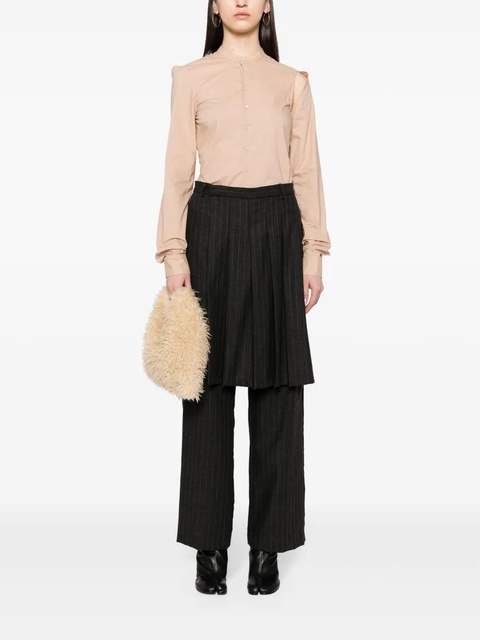 MM6 Maison Margiela cut-out cotton shirt - Brown - zdjęcie produktu nr 1