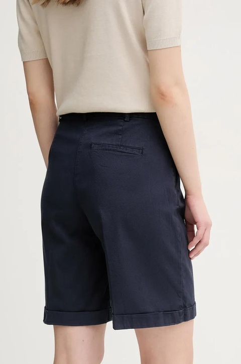 United Colors of Benetton szorty damskie kolor granatowy gładkie high waist 4CDRD901W - zdjęcie produktu nr 2