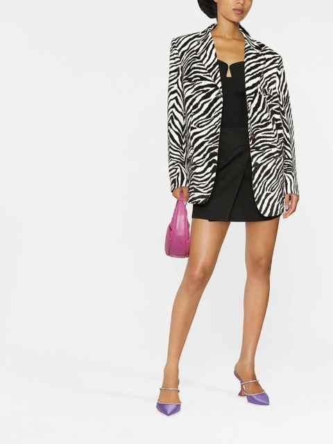 Alessandra Rich zebra-print single-breasted blazer - White - zdjęcie produktu nr 2