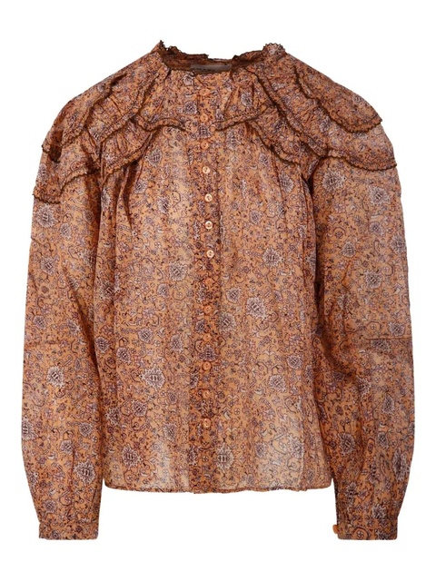 MARANT ÉTOILE ruffled paisley-print blouse - Orange - zdjęcie produktu nr 1