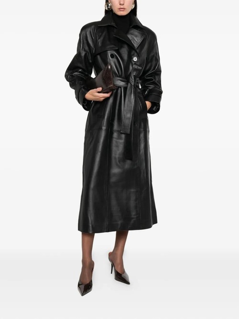 ducie Corrin buttoned belted leather trench - Black - zdjęcie produktu nr 2