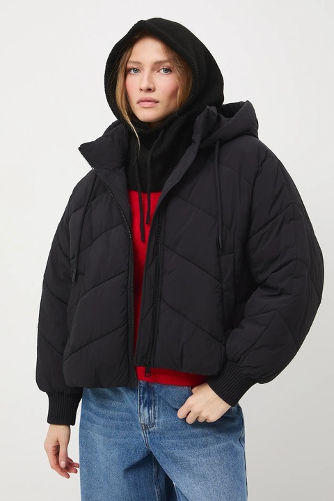 Medicine kurtka damska kolor czarny zimowa oversize - zdjęcie produktu nr 1