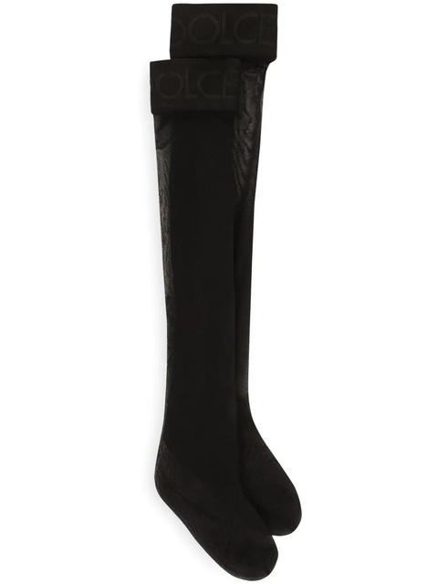 Dolce & Gabbana logo-band knee-high stockings - Black - zdjęcie produktu nr 1