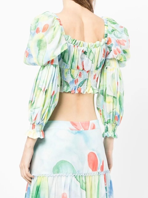 Charo Ruiz Ibiza cropped Brisa blouse - Blue - zdjęcie produktu nr 2