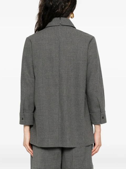 Jil Sander three-quarter-sleeve collared top - Grey - zdjęcie produktu nr 2