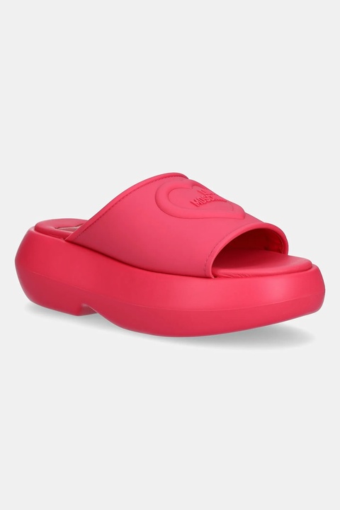 Love Moschino klapki damskie kolor różowy na platformie JA28207I0MI40604 - zdjęcie produktu nr 1