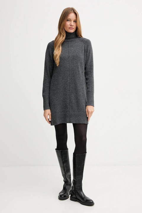 Pepe Jeans sukienka z dodatkiem wełny kolor szary mini oversize PL9537714 - zdjęcie produktu nr 2