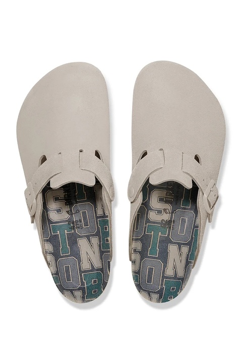 Birkenstock klapki zamszowe Boston Varsity damskie kolor szary 1030615 - zdjęcie produktu nr 2