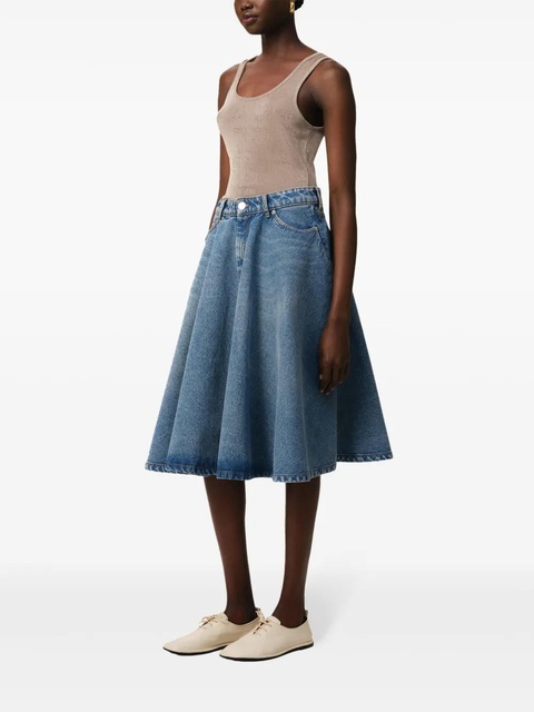 AMI Paris godet-detail midi skirt - Blue - zdjęcie produktu nr 2