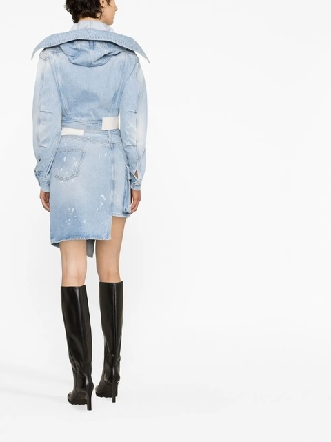 Off-White distressed cropped denim jacket - Blue - zdjęcie produktu nr 2