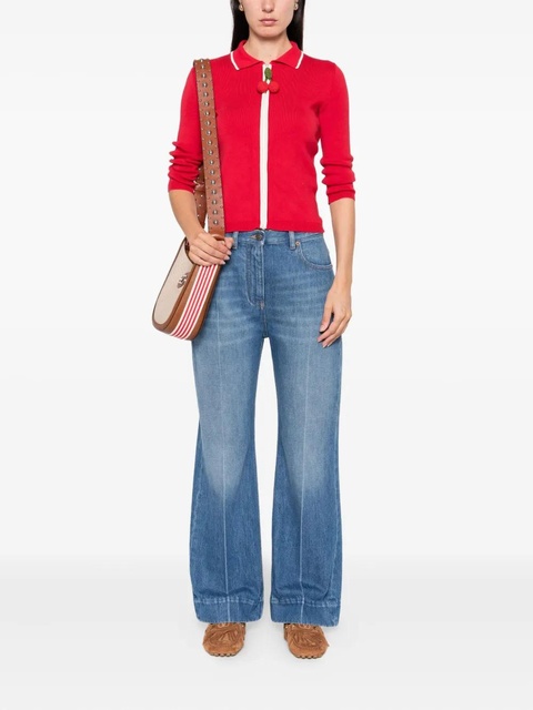 Valentino Garavani cherry-detail zip-up cardigan - Red - zdjęcie produktu nr 2