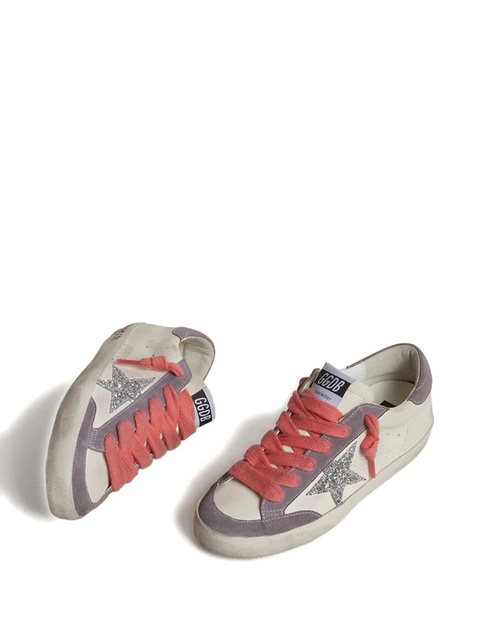 Golden Goose Super Star glitter-star leather sneakers - White - zdjęcie produktu nr 2