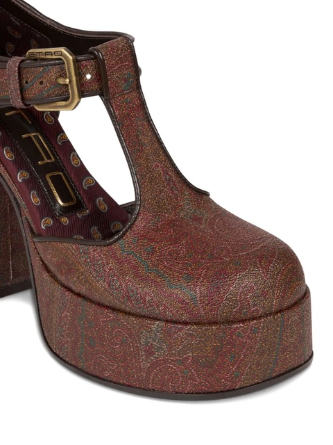 ETRO 105mm paisley-print platform pumps - Brown - zdjęcie produktu nr 2