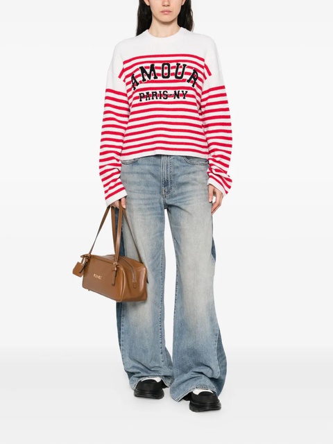 Maje striped embroidered sweater - Neutrals - zdjęcie produktu nr 2