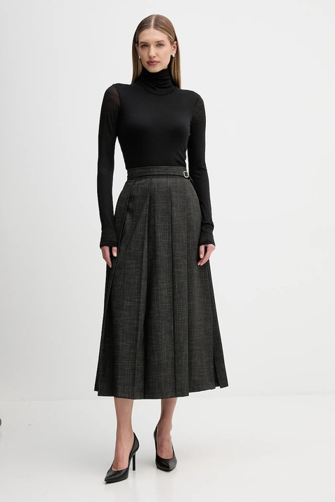 Sandro Ferrone spódnica kolor zielony midi rozkloszowana S23YBFBRIVIDO - zdjęcie produktu nr 2