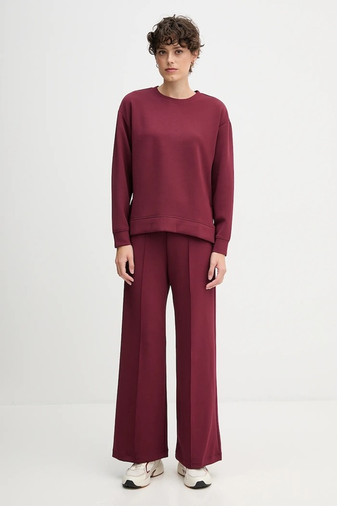 United Colors of Benetton spodnie dresowe damskie kolor bordowy gładkie 3Y2F3F04K - zdjęcie produktu nr 2